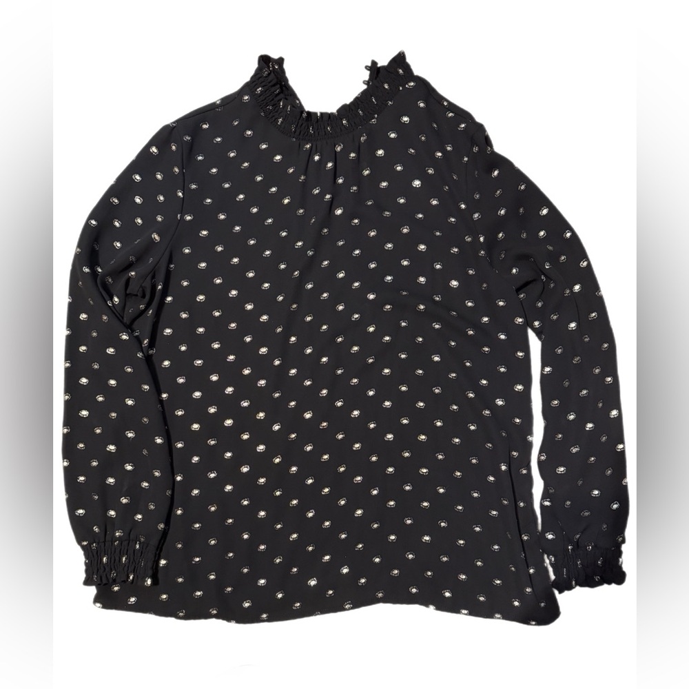 Mandee Black and White Polka Dot Blouse